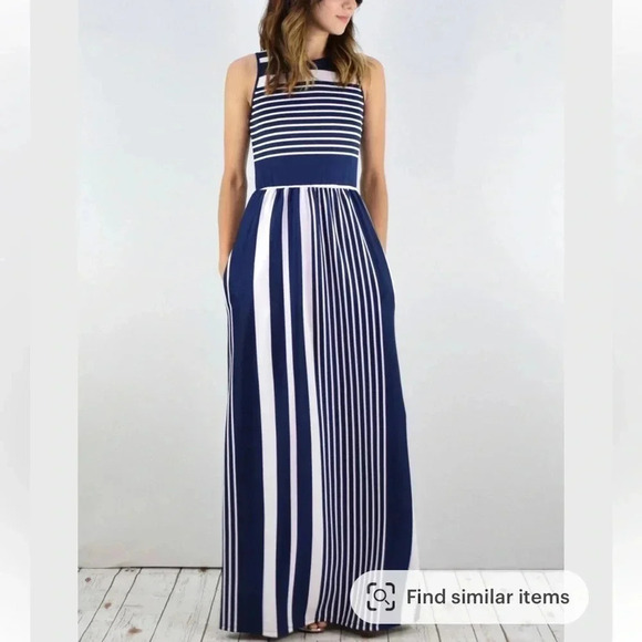 Y2K NWT HOUNT. Halter Dress, women S. Colorblock,striped,coastal,Resortwear - Picture 3 of 15